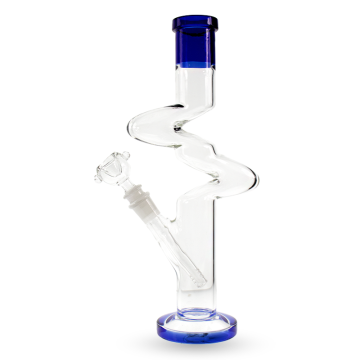 12 IN ZIGZAG DESIGN GLASS WATER PIPE